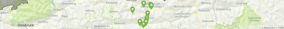 Kartenansicht für Apotheken-Notdienste in der Nähe von Viehhofen (Zell am See, Salzburg)